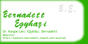 bernadett egyhazi business card